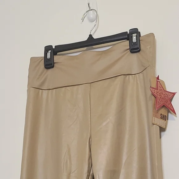 Shosho Golden Tan Shimmer Leggings M NWT - Picture 2 of 5